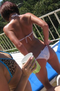 Hot bikini chicks get drunk and enjoy fucking and playing with a fit guy