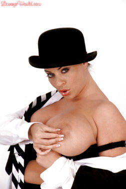 79408400 002 54b6 252x378 - Busty solo MILF Linsey Dawn McKenzie showing in hat while baring huge knockers